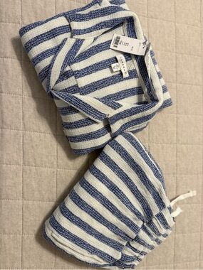 Topshop Blue & White Striped Shirt & Shorts Set
